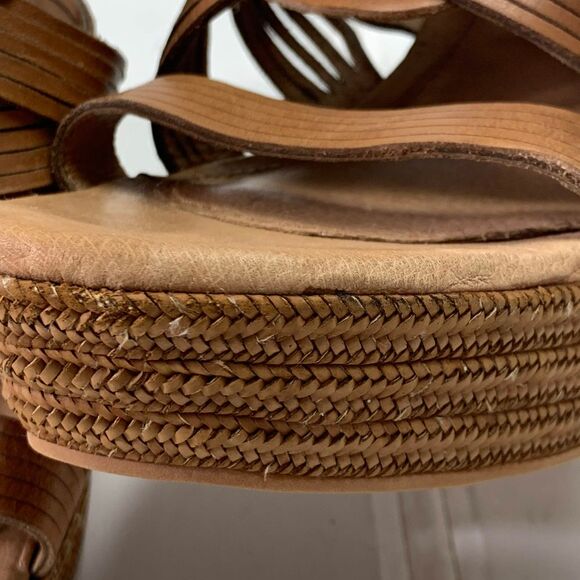 UGG Melinda Brown Leather Wedge Platforms Sandals - Picture 10 of 12